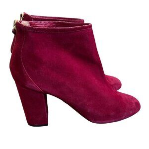 Aquazzura Downtown Booties 85 Spice Red Boots Suede High Heel Size 40 10 Women's